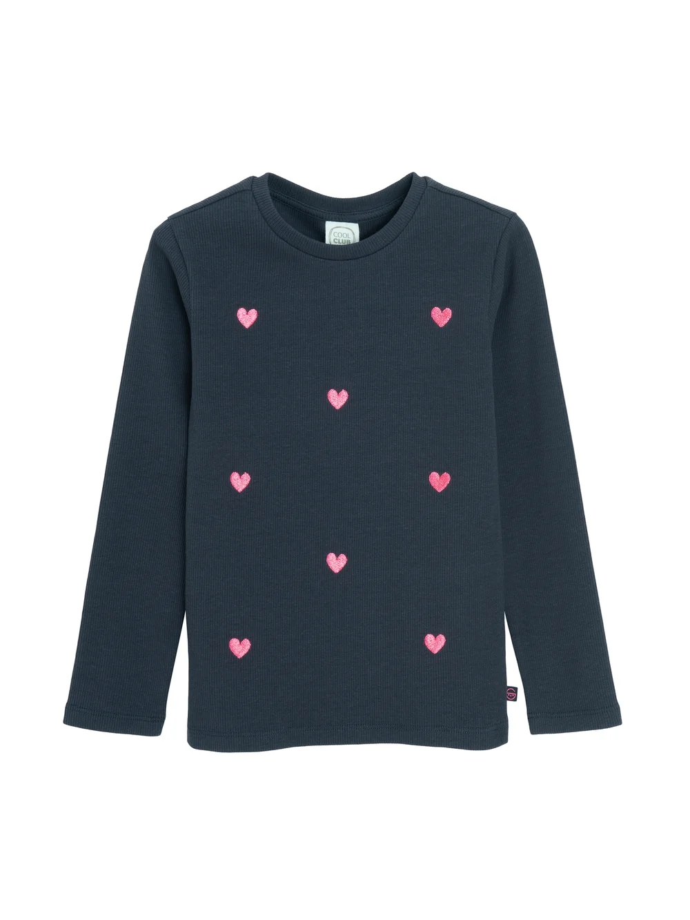 Cool Club Blue Heart Embroidered Long Sleeve Top (3-8 yrs) - 6 Yrs Image 1
