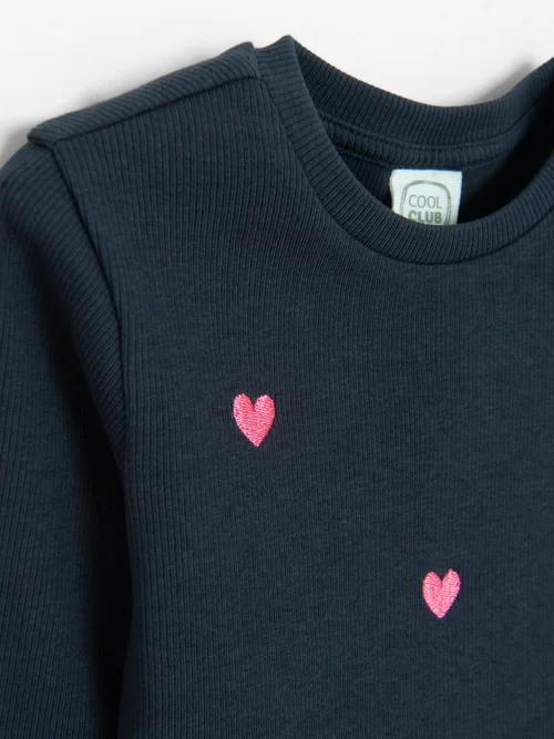 Cool Club Blue Heart Embroidered Long Sleeve Top (3-8 yrs) - 6 Yrs Image 2