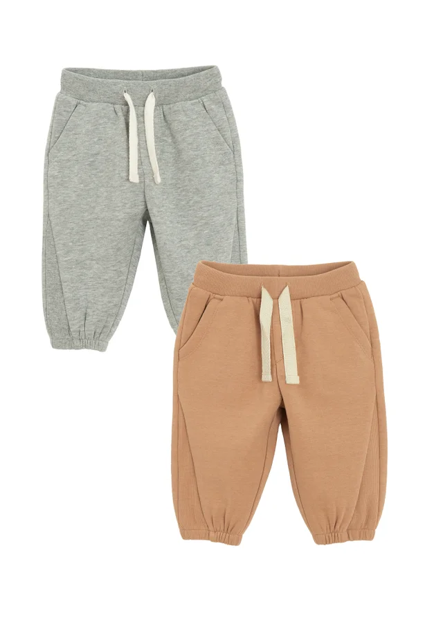 Cool Club Grey 2-Pack Basic Drawstring Waist Joggers (2-18 mnths)