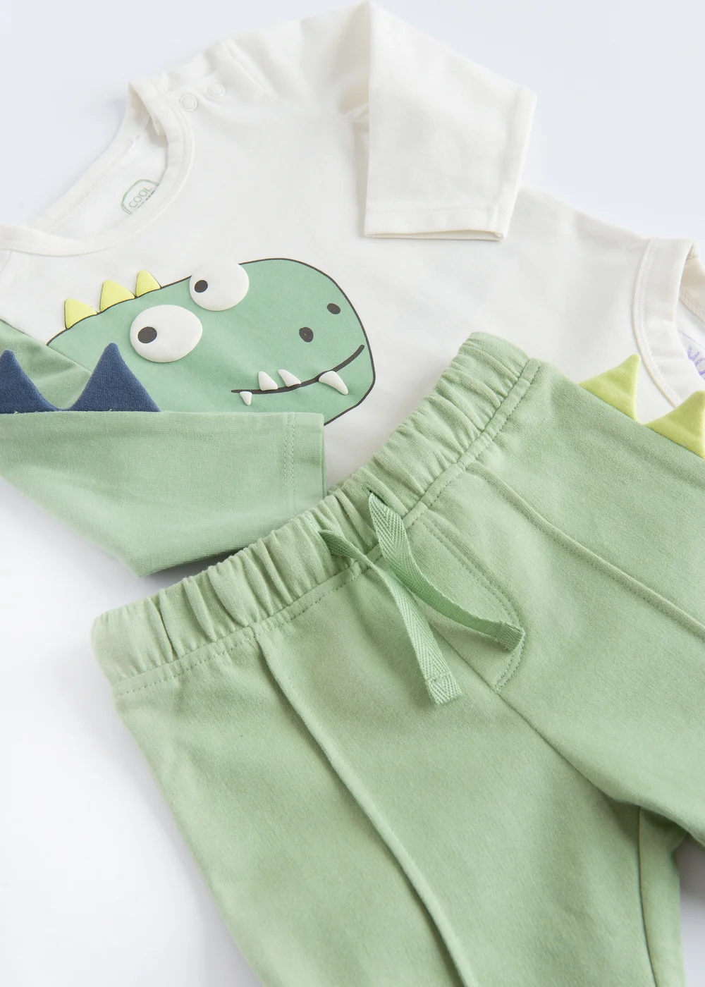 Cool Club green Dinosaur Print T-Shirt and Joggers Set (2-36 mnths) - 3 Yrs Image 2