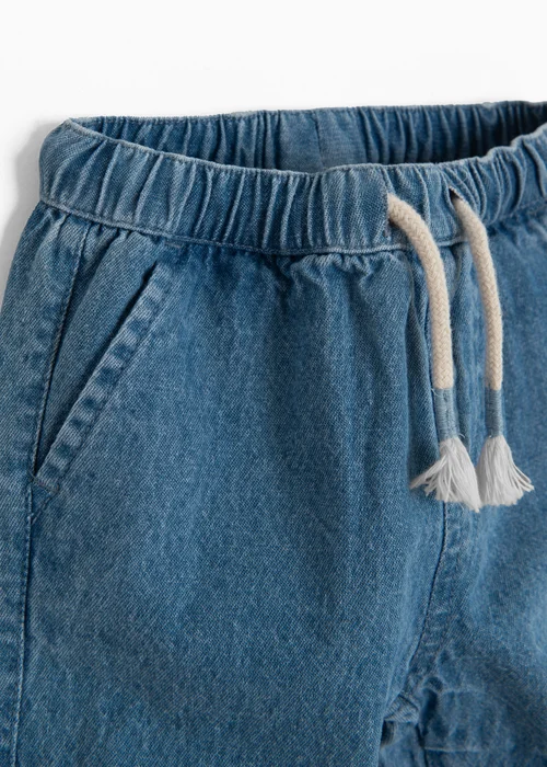 Cool Club Blue Denim Wide Leg Joggers with Drawstring Waist (2-18 mnths) - 2 Yrs Image 4