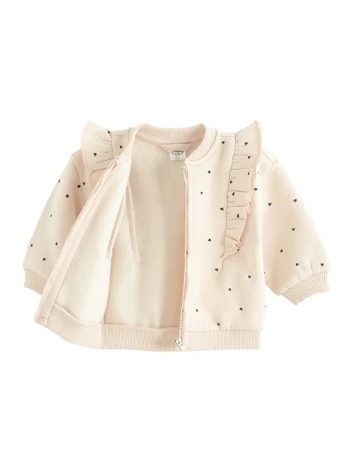 Cool Club Beige Polka Dot Zip-Up Sweatshirt (2-18 mnths) - 2-3 Months Image 2