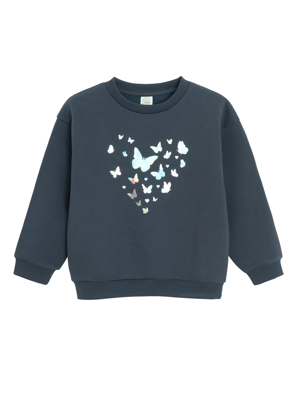 Cool Club Blue Butterfly Heart Graphic Sweatshirt (3-8 yrs) - 7 Yrs Image 1