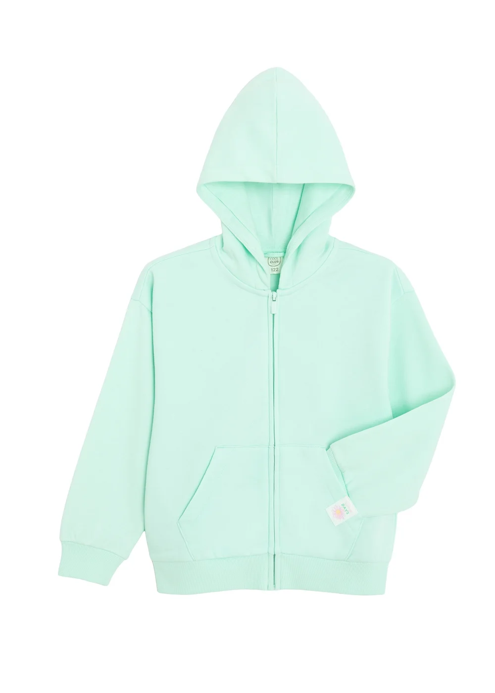 Cool Club Green Zip-Up Floral Detail Hoodie (3-8 yrs) - 7 Yrs Image 2