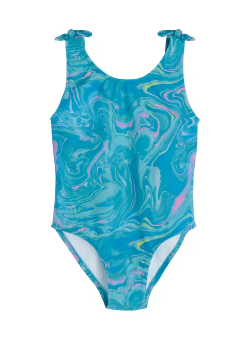 Cool Club Blue Liquid Graphic Print Swimsuit (3-8 yrs) - 5 Yrs Image 1