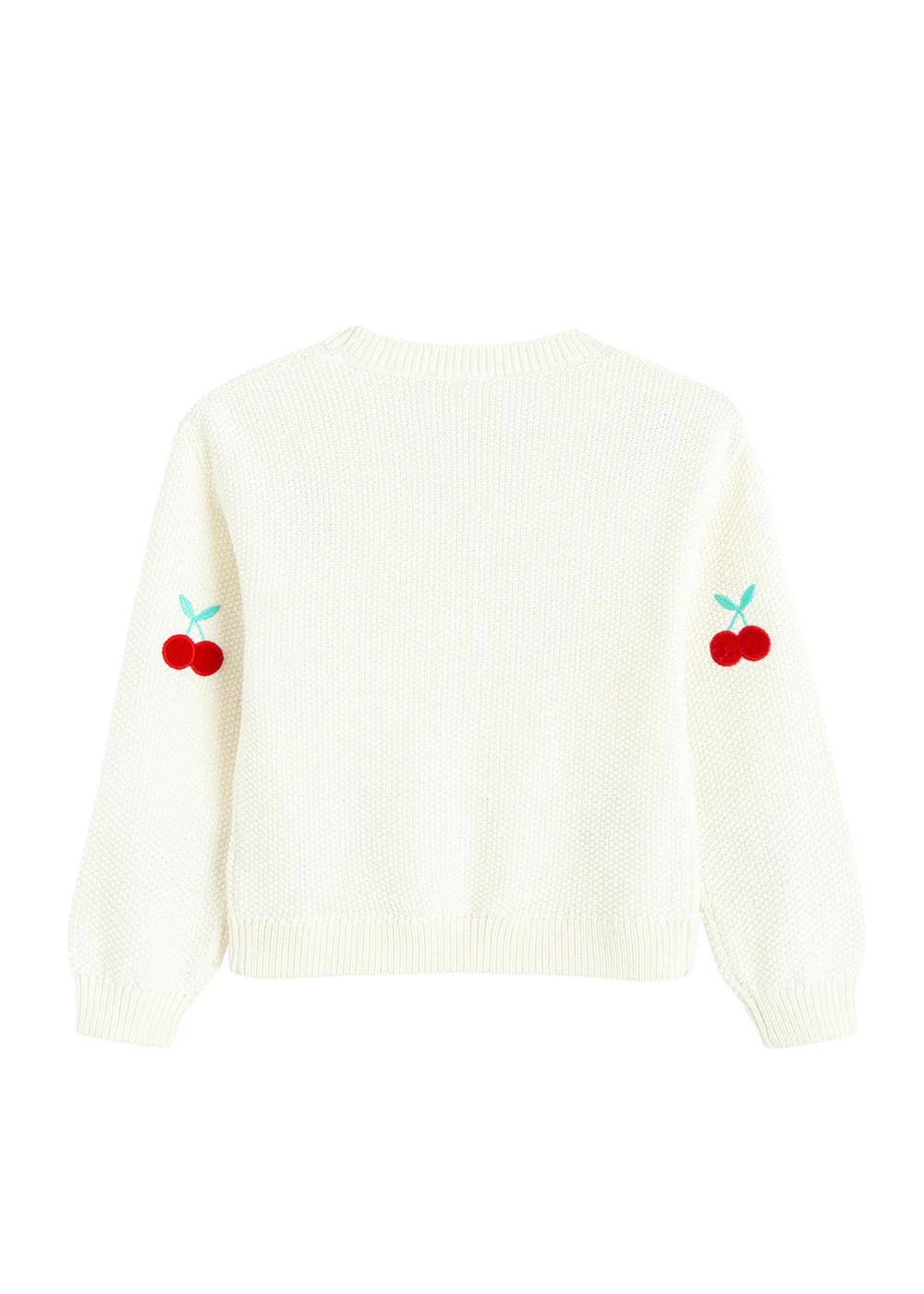 Cool Club White Cherry Embroidered Cardigan (3-8 yrs) - 6 Yrs Image 2
