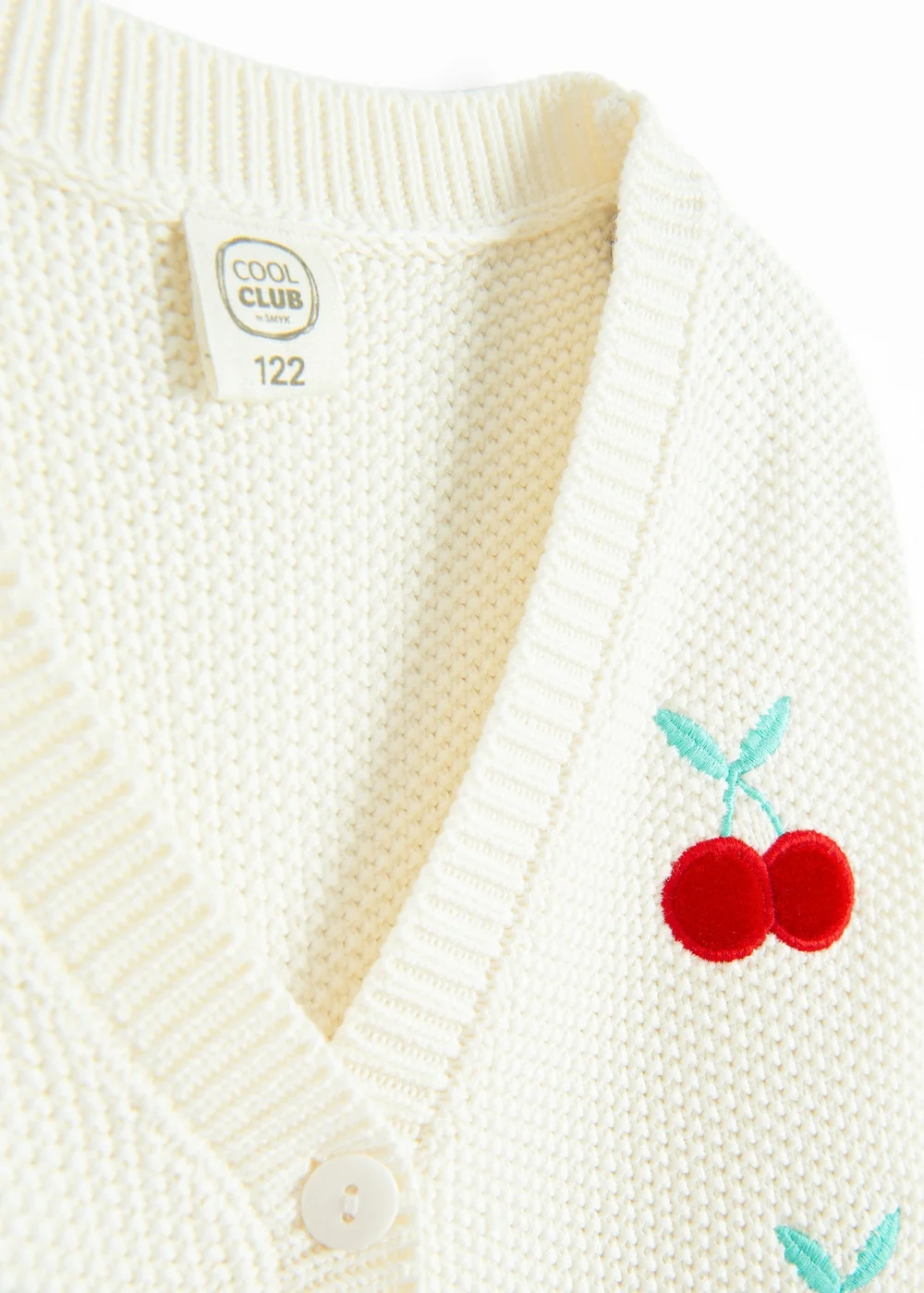 Cool Club White Cherry Embroidered Cardigan (3-8 yrs) - 6 Yrs Image 3