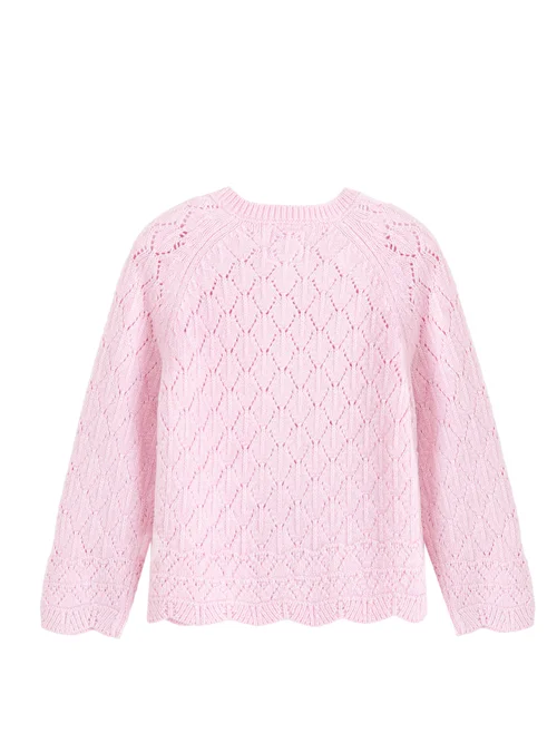 Cool Club Pink Open Knit Pastel Cardigan (3-8 yrs) - 4 Yrs Image 2