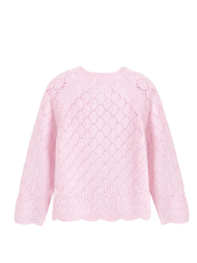 Cool Club Pink Open Knit Pastel Cardigan (3-8 yrs)