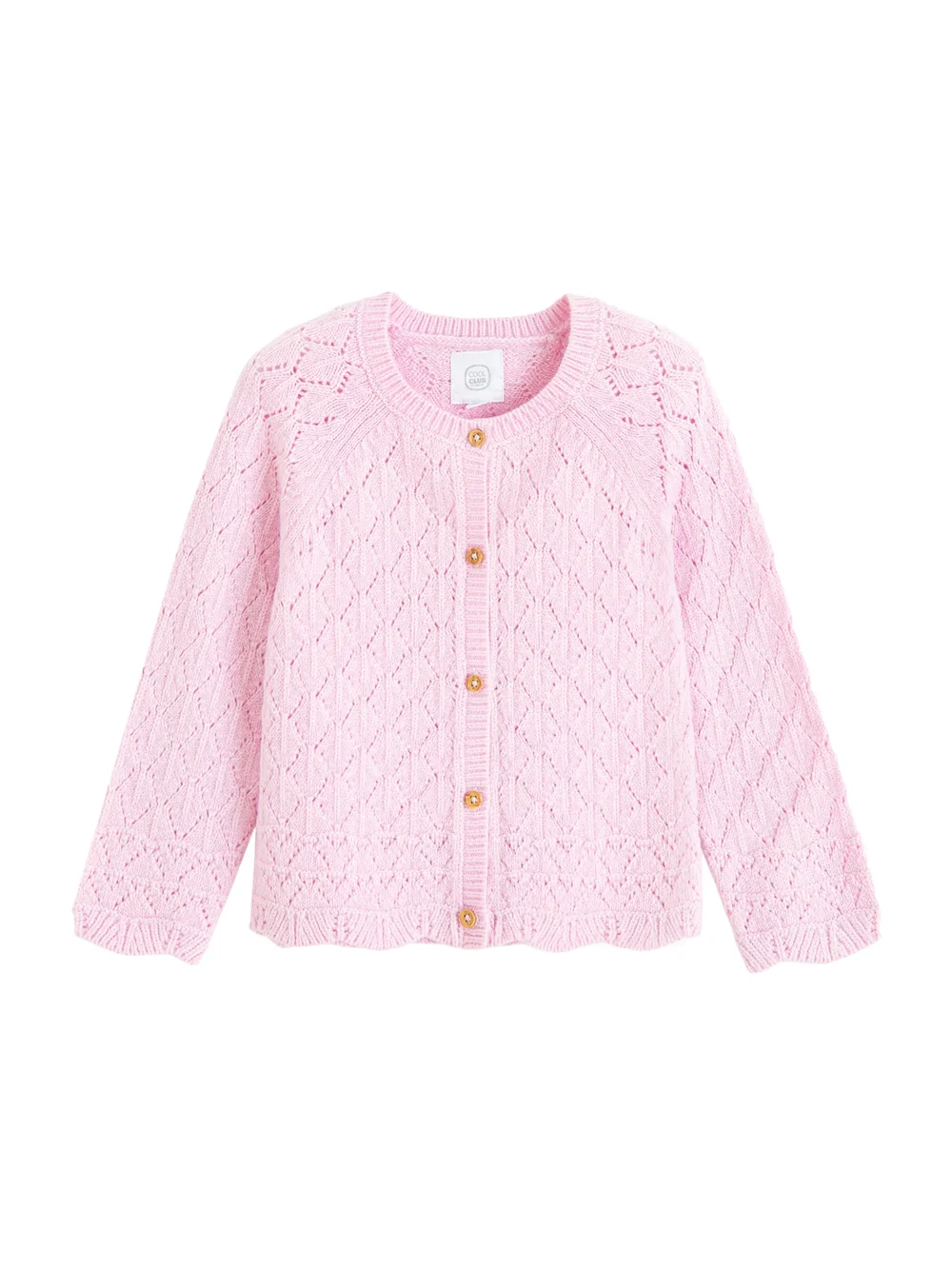 Cool Club Pink Open Knit Pastel Cardigan (3-8 yrs) - 4 Yrs Image 1