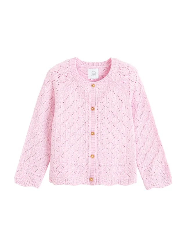 Cool Club Pink Open Knit Pastel Cardigan (3-8 yrs)