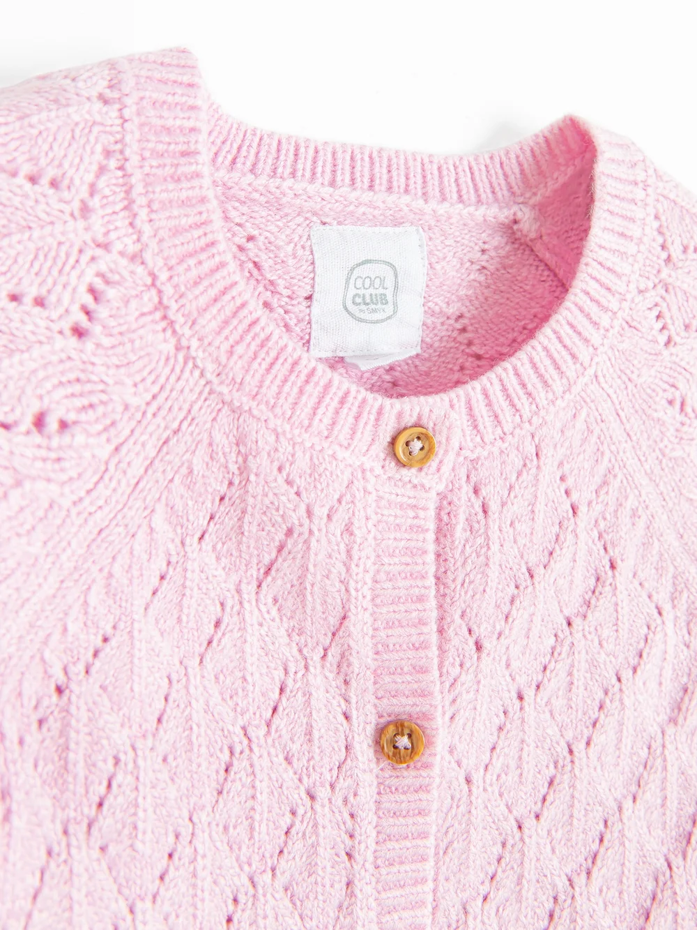 Cool Club Pink Open Knit Pastel Cardigan (3-8 yrs) - 4 Yrs Image 3