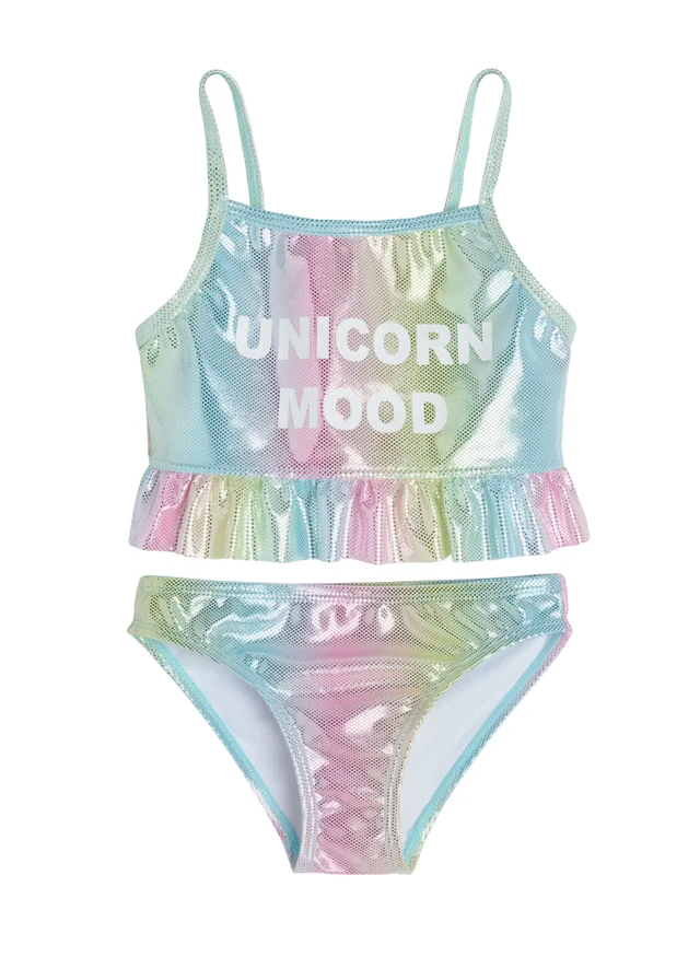 Cool Club Pink Unicorn Mood Halterneck Bikini Set (3-8 yrs)