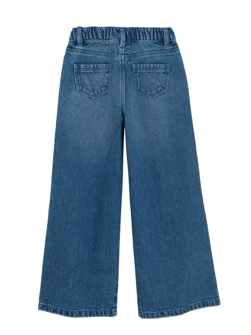 Cool Club Blue Butterfly Embroidered Wide-Leg Jeans (3-8 yrs) - 3 Yrs Image 2