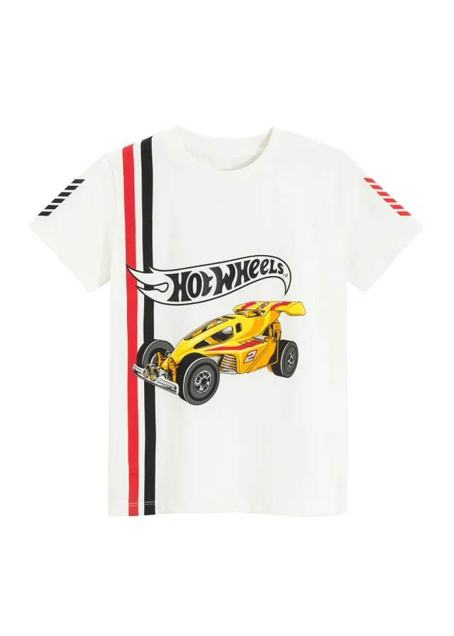 Cool Club White Hot Wheels Short Sleeve Printed T-Shirt (2-8 yrs)