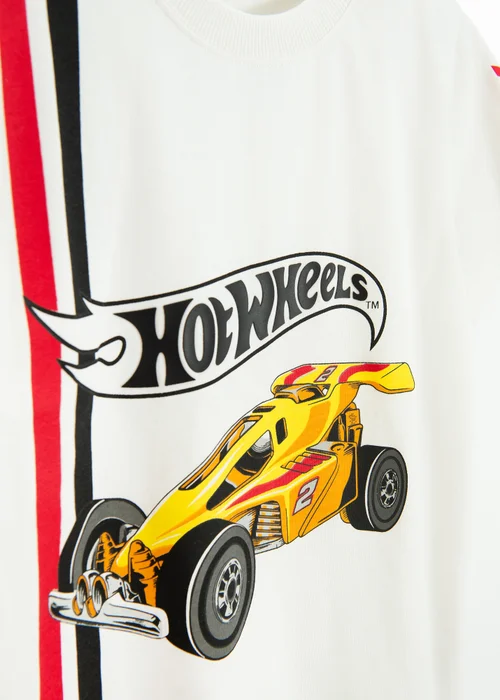 Cool Club White Hot Wheels Short Sleeve Printed T-Shirt (2-8 yrs) - 2 Yrs Image 2