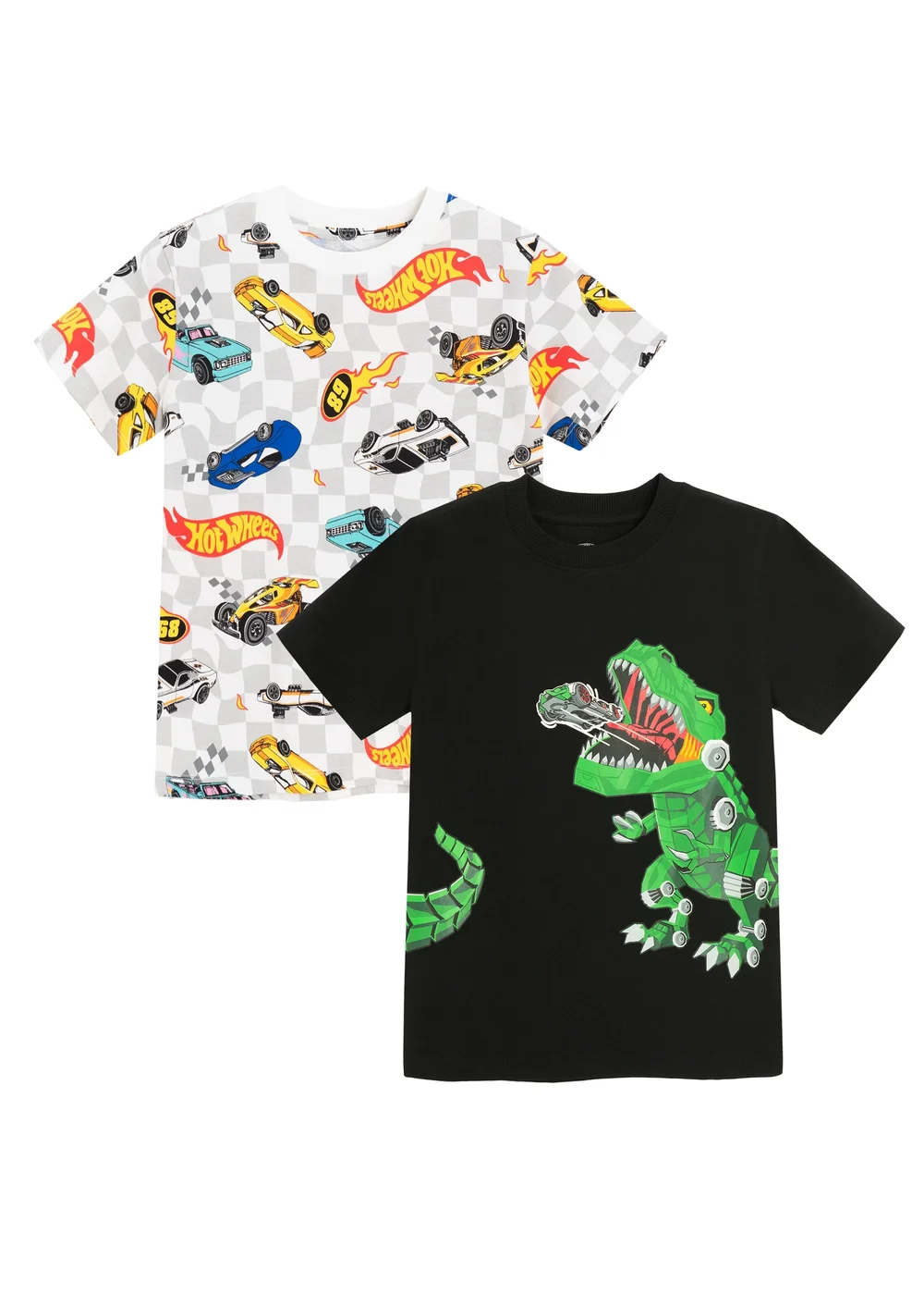 Cool Club Black Hot Wheels Short Sleeve 2-Pack Printed T-Shirts (2-8 yrs) - 5 Yrs Image 1