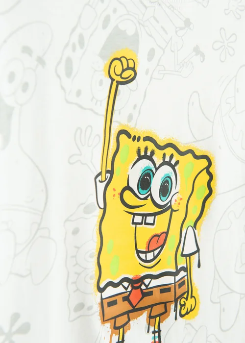 Cool Club White Spongebob Print Short Sleeve T-Shirt (3-8 yrs) - 7 Yrs Image 4