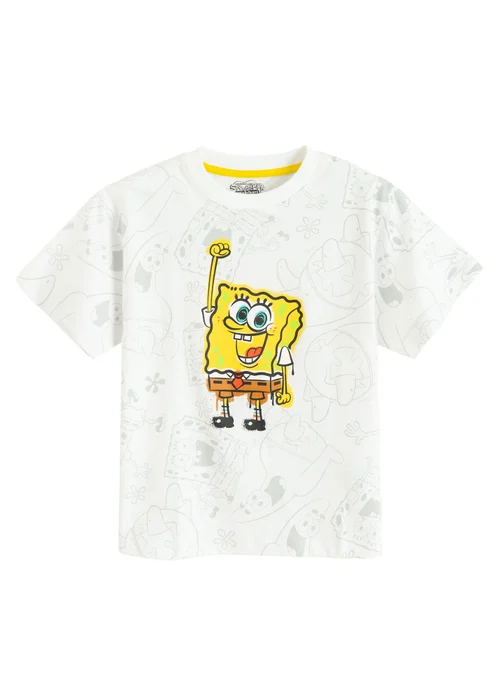Cool Club White Spongebob Print Short Sleeve T-Shirt (3-8 yrs) - 7 Yrs Image 2