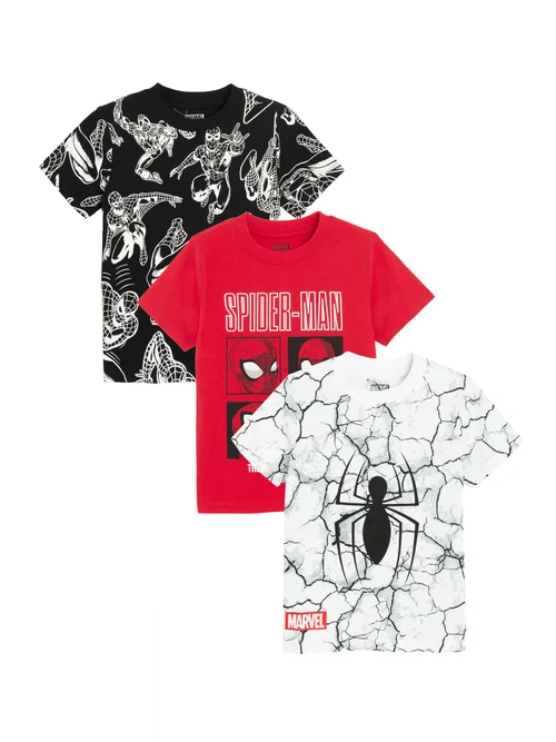 Cool Club Red 3-Pack Spider-Man Short Sleeve T-Shirts (2-8 yrs) - 8 Yrs Image 1
