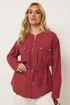 Yours Curve Red Linen Shacket - 14 Image 1