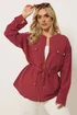 Yours Curve Red Linen Shacket - 14 Image 3