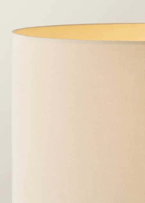 ValueLights Morrigan Shelf Floor Lamp Mid Wood with Cream Drum Shade - One Size Image 4