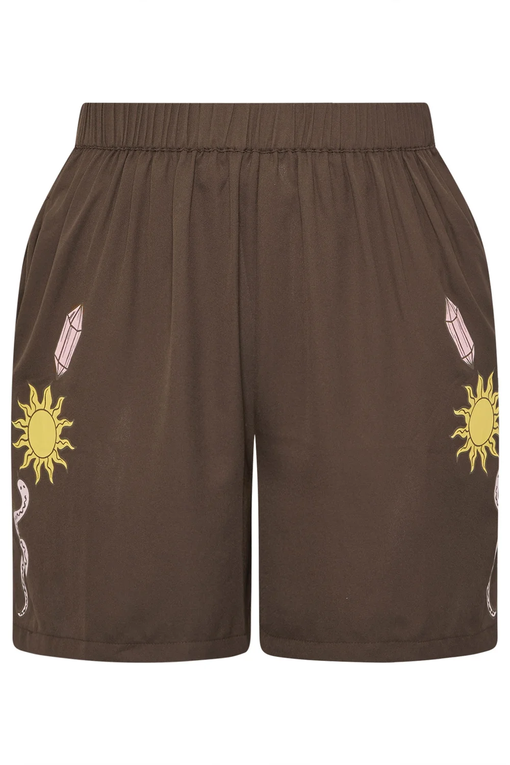 Yours Limited Curve Brown Celestial Print Shorts - 22-24 Image 5