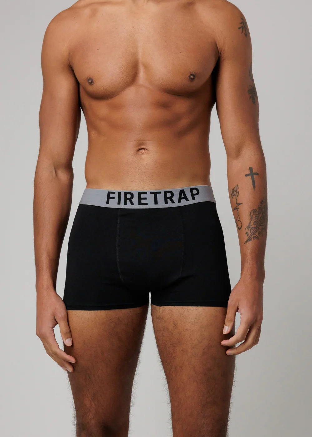 Firetrap Black 3 Pack Cotton Stretch Boxers With Logo Waistband - 2XL Image 3