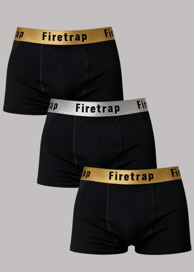 Firetrap Multi 3 Pack Cotton Stretch Boxers With Logo Waistband