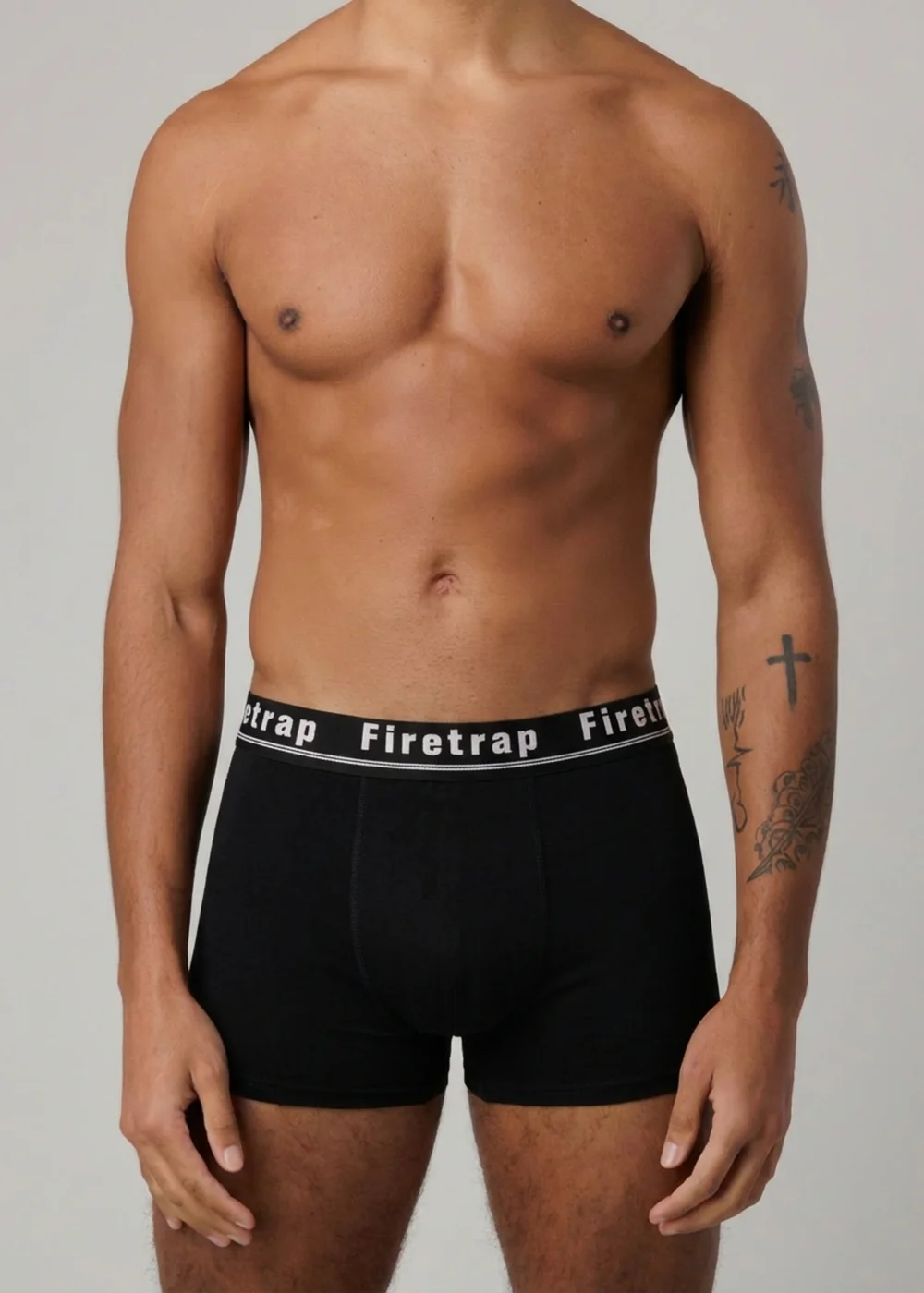 Firetrap Black 3 Pack Cotton Stretch Boxers With Logo Waistband - XL Image 2