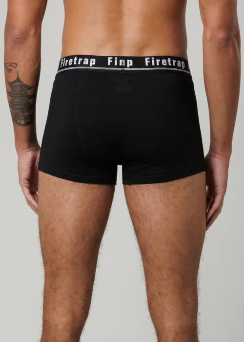 Firetrap Black 3 Pack Cotton Stretch Boxers With Logo Waistband - XL Image 3