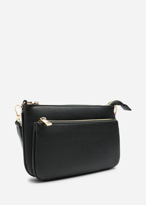 Where's That From Black Elani Small Double Zip Cross Body Bag - One Size Image 3