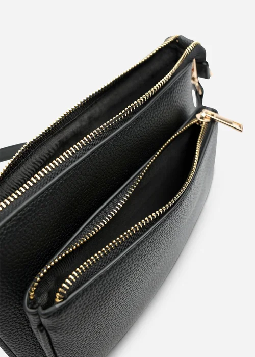 Where's That From Black Elani Small Double Zip Cross Body Bag - One Size Image 5