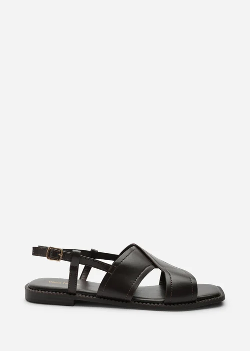 Where's That From Brown Cavina Square Toe Slingback Sandals - 4 Image 3