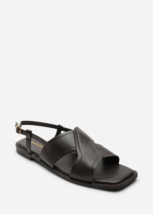 Where's That From Brown Cavina Square Toe Slingback Sandals - 4 Image 4