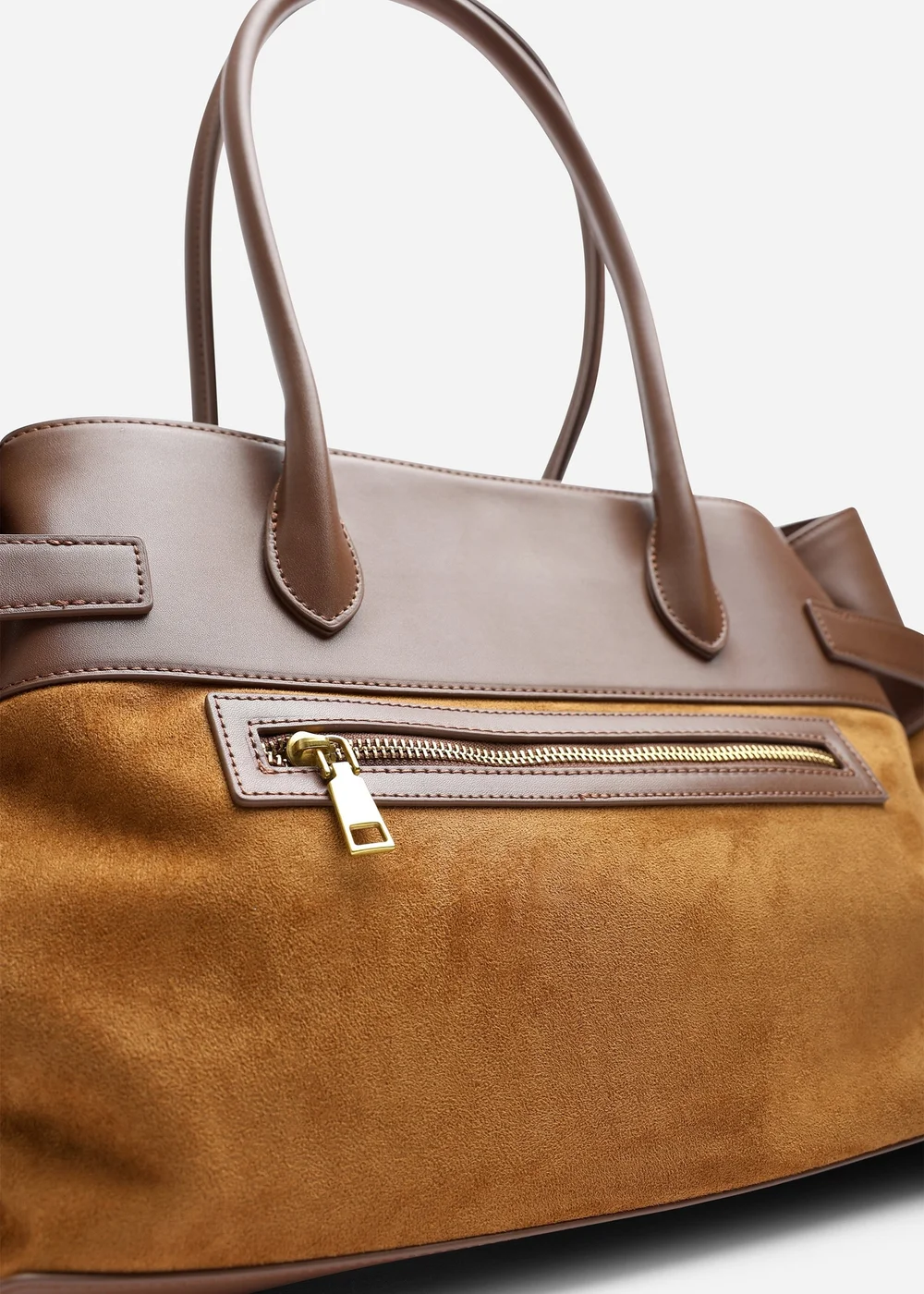 Where's That From Brown Lyanna Buckled Tote Bag With Side Zip - One Size Image 5
