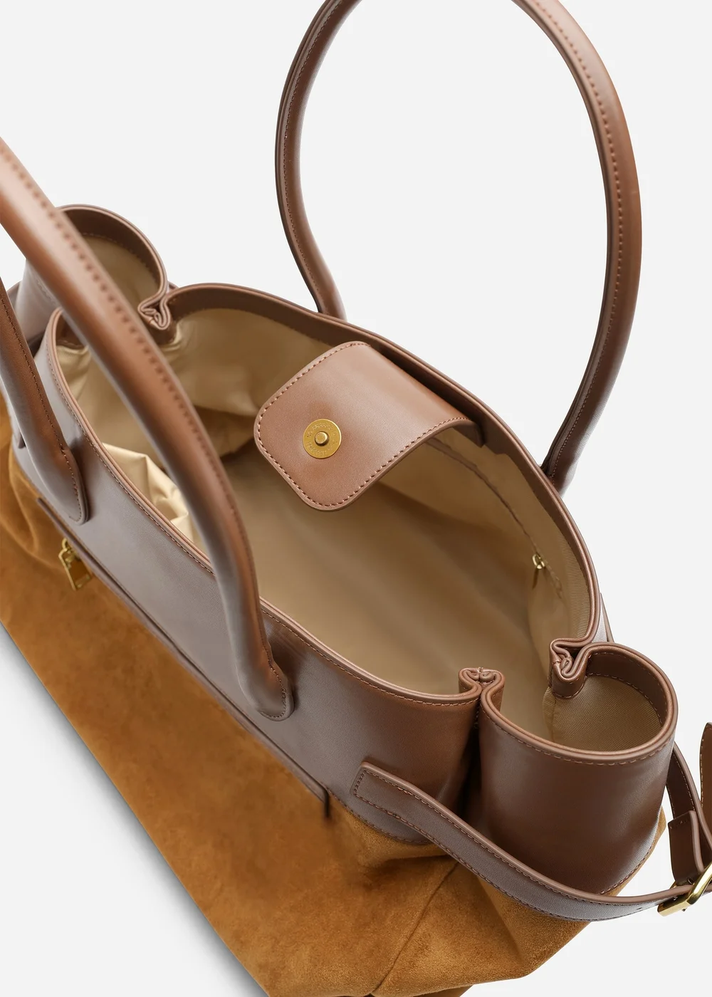 Where's That From Brown Lyanna Buckled Tote Bag With Side Zip - One Size Image 4