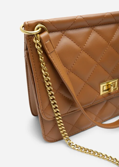 Where's That From Brown Arisbeth Quilted Cross Body Shoulder Bag - One Size Image 5