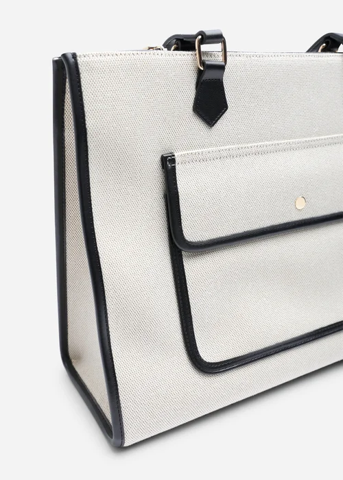 Where's That From Black Henley Canvas Shoulder Tote Bag - One Size Image 3