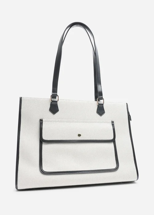 Where's That From Black Henley Canvas Shoulder Tote Bag - One Size Image 2