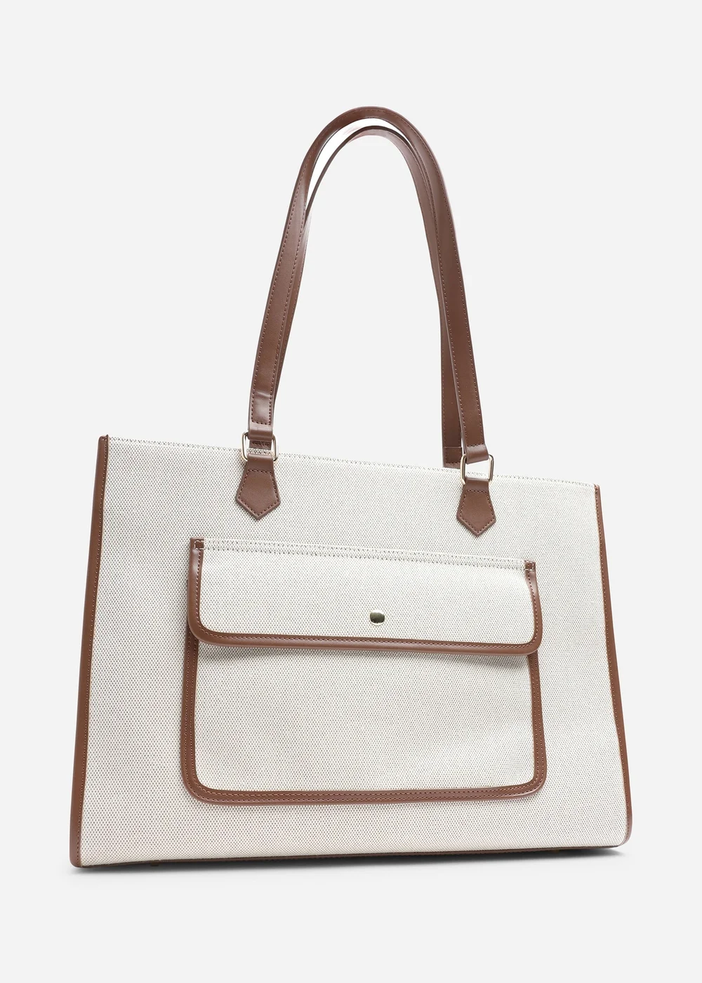 Where's That From Brown Henley Canvas Shoulder Tote Bag - One Size Image 2