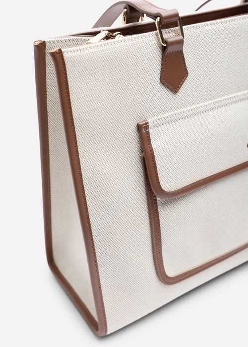 Where's That From Brown Henley Canvas Shoulder Tote Bag - One Size Image 3