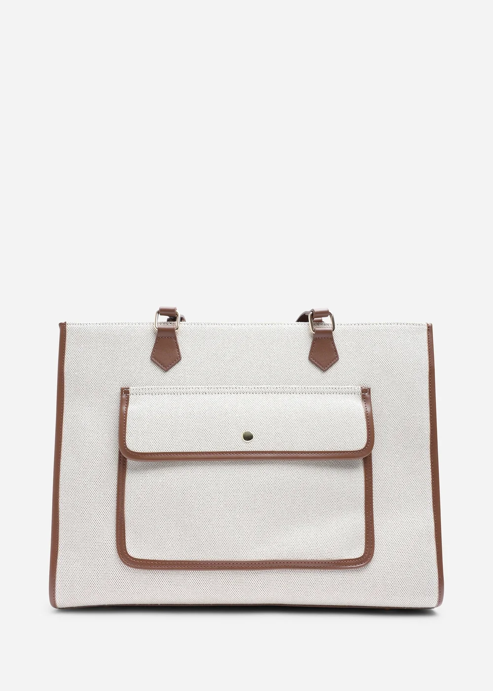 Where's That From Brown Henley Canvas Shoulder Tote Bag - One Size Image 1