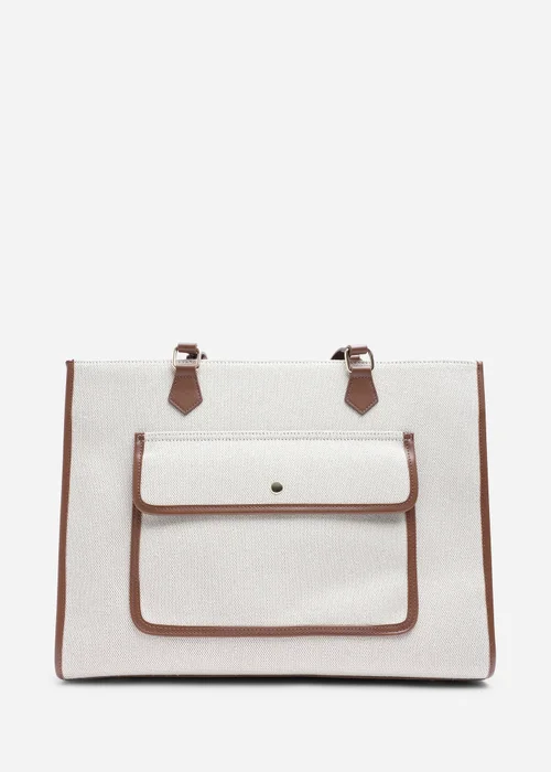 Where's That From Brown Henley Canvas Shoulder Tote Bag - One Size Image 1