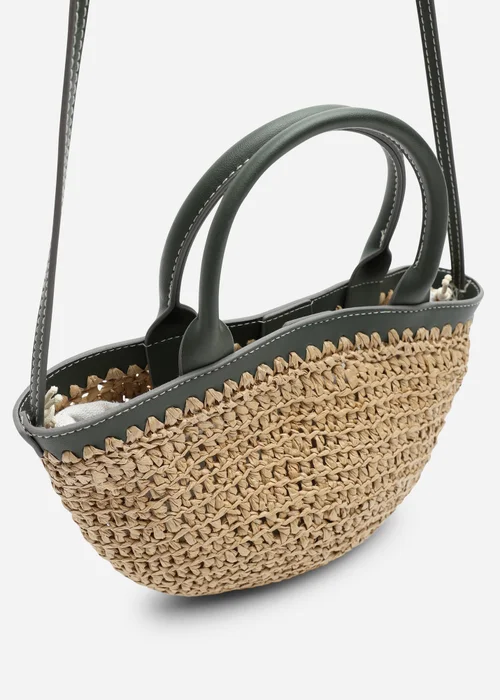 Where's That From Olive Jianna Woven Raffia Tote With Cross Body - One Size Image 2