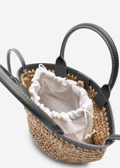 Where's That From Olive Jianna Woven Raffia Tote With Cross Body - One Size Image 3