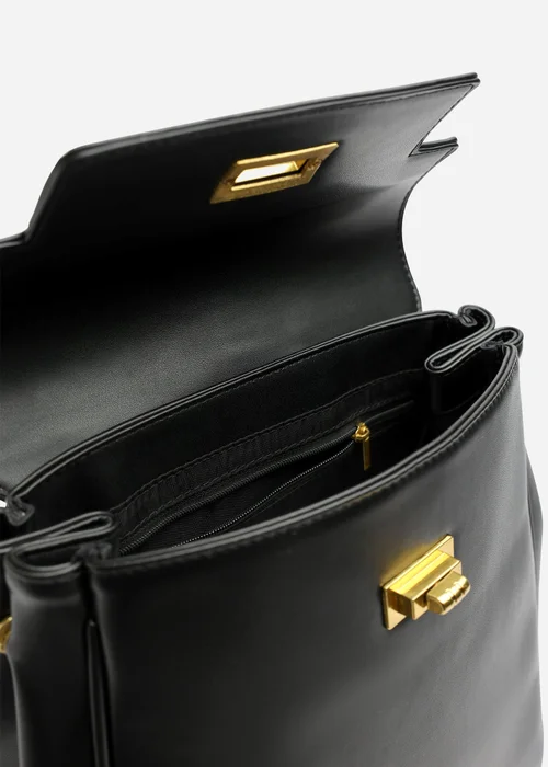 Where's That From Black Yusra Raffia Shoulder Bag With Contrast Front Pocket - One Size Image 4