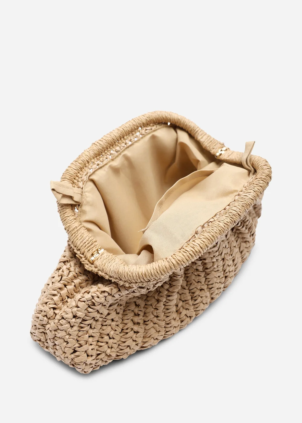 Where's That From Tan Naya Raffia Crochet Clutch - One Size Image 5