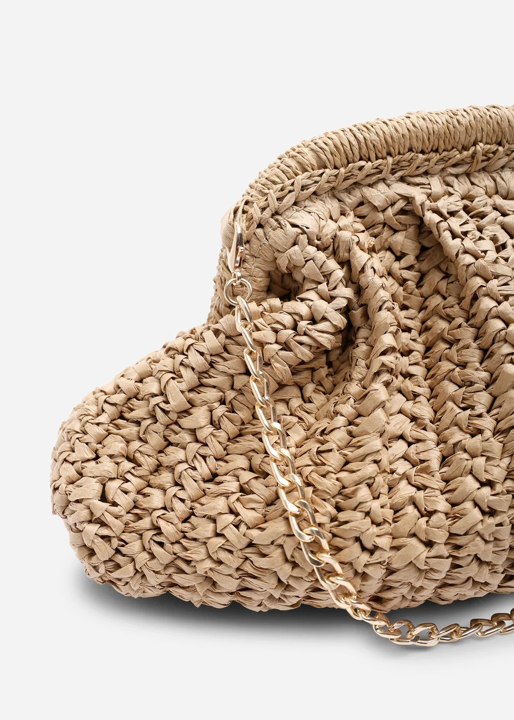 Where's That From Tan Naya Raffia Crochet Clutch - One Size Image 6